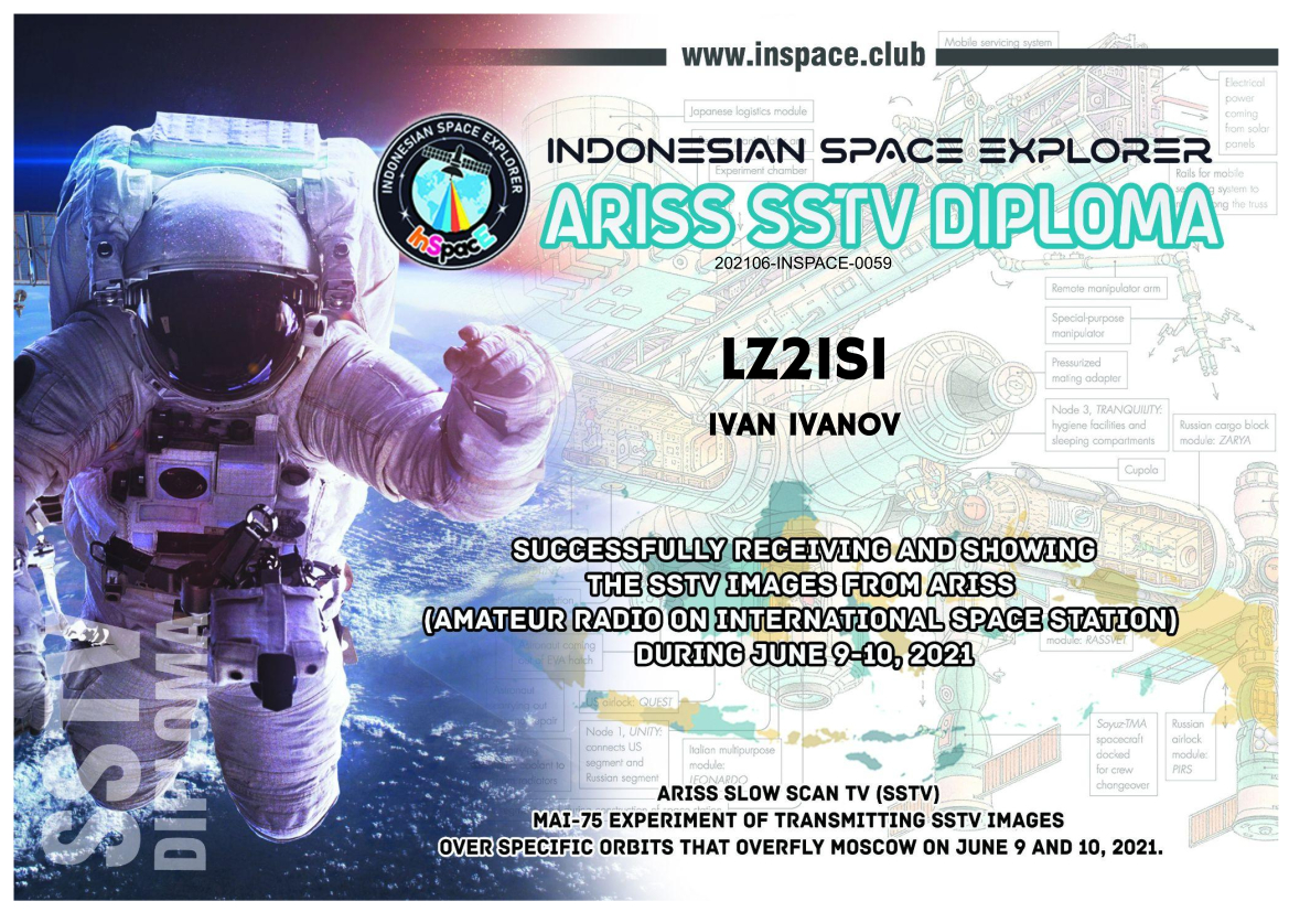  LZ2ISI - ARISS SSTV DIPLOMA - 202106-INSPACE-059
